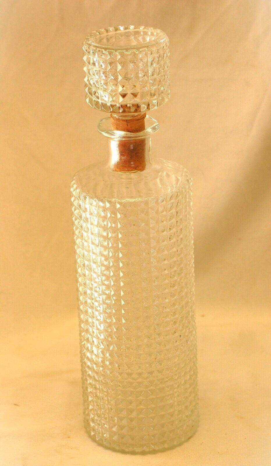 Whiskey Bottle Liquor Glass Decanter JW 1959 Barware Diamond Pattern Vintage - £31.72 GBP