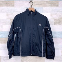 New Balance Vintage Y2K Track Jacket Black White Trim Zip Mock Neck Womens Small - £14.78 GBP