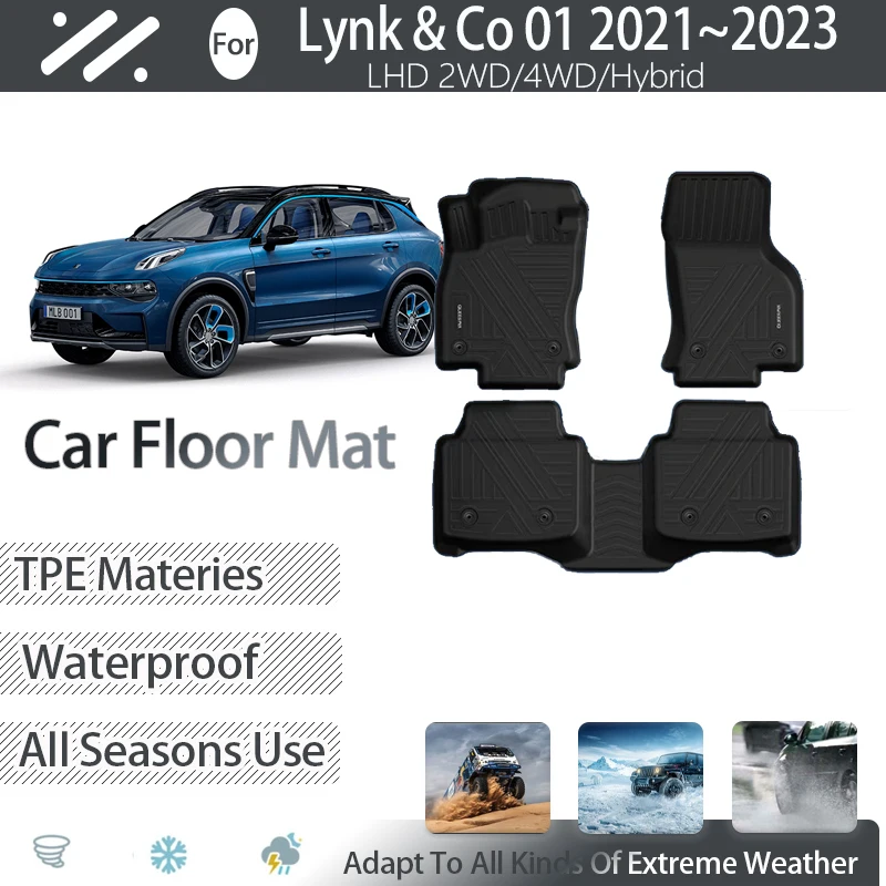 Car Floor Mats For Lynk &amp; Co 01 2021 2022 2023 2WD 4WD Hybrid Waterproof... - $256.79