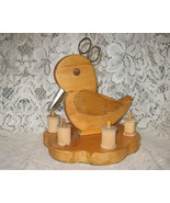 Sewing Thread Caddy-Handmade-Accessories-Wood-Duck Shape-1900&#39;s - $34.00