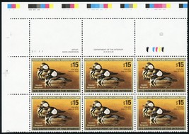 RW72, MNH $15 Duck Block of 6 Stamps From Press Sheet Stuart Katz - £155.00 GBP
