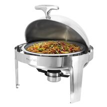 MegaChef 6.3 Quart Round Stainless Steel Dome Roll Top Professional Chaf... - $122.64