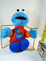 Sesame Street Talking 123 Cookie Monster Plush Counts Sings Hasbro 12&quot;  WORKS - £19.78 GBP
