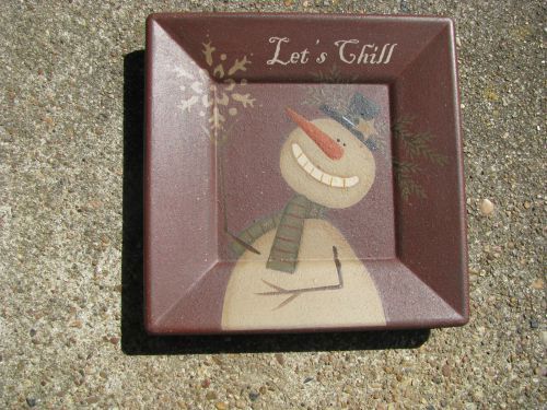 Primary image for Wood Plate  31485lc-Let's Chill Snowman  