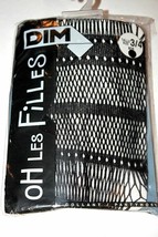 DIM OH Les Filles GIRL Pantyhose COLLANTS Tights 3/4 Black FLEUR BAGUETTE - $21.96