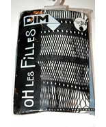 DIM OH Les Filles GIRL Pantyhose COLLANTS Tights 3/4 Black FLEUR BAGUETTE - $414.40 MXN