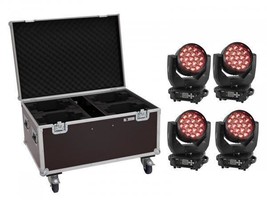 Eurolite Set 4x LED TMH-X4 Moving-Head Wash Zoom + Case - $5,029.03