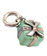 Vintage! Tiffany &amp; Co. Enamel Gift Box Silver Charm Pendant + Spring Rin... - $5,110.62 MXN