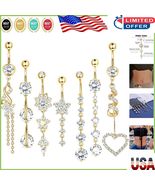 Fashion-Forward 7-Pc Belly Ring Set with Hypoallergenic Stainless Steel ... - $490.86 MXN