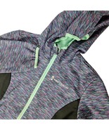 Free Country Girls Windbreaker Jacket XL 10/12 Blue Pink Teal Zip Up Hooded - $393.52 MXN