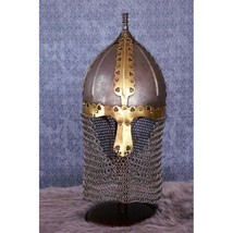 Medieval Norman Nasal Helmet Viking Knight Helmet With Chainmail SCA LARP Gift - £67.07 GBP