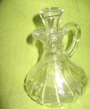 Cruet with Stopper- Pressed Glass-Clear-Vinegar/Oil-Anchor Hocking-USA-1960&#39;s - £5.59 GBP
