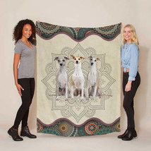 Funny Whippet Dog Mandala Floral Art Blanket Christmas Gift For Dogs Pet Lover - £43.58 GBP+