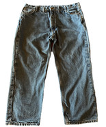 Carhartt Men&#39;s 44x29 Blue Jeans Denim Flannel Lined Cotton Outdoor Workwear - $33.85 CAD
