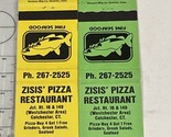 Lot Of 2 Matchbook Covers  Zisis’ Pizza Restaurant Colchester, CT. gmg U... - £12.05 GBP