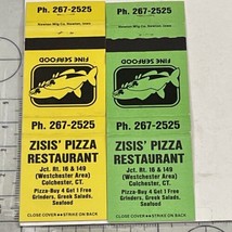 Lot Of 2 Matchbook Covers  Zisis’ Pizza Restaurant Colchester, CT. gmg U... - £11.89 GBP