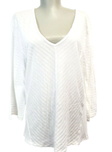 Calvin Klein white V-Neck T-shirt Top 3/4 Sleeves womens size XL - £11.79 GBP