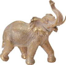 Sculpture GLOBAL Modern Contemporary Elephant Gold Polyresin Poly - £71.58 GBP