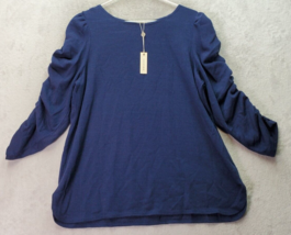 Max Studio Sweater Womens XL Blue Knit Polyester Long Sleeve Round Neck ... - £20.28 GBP