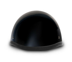 Daytona Skull Cap SMOKEY W/O SNAPS-HI-GLOSS BLACK Motorcycle Helmet - £43.59 GBP