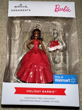 2022 Hallmark Holiday Barbie Christmas Tree Ornament NEW w/Hook Dark Skin Red Dr - £22.34 GBP