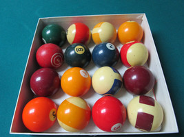 PRO-CLASSIC PROFESSIONAL POOL BALL SET BELGIUM BALLS original light use - $46.52