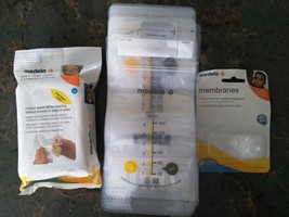 Medela 6oz Breast Milk Storage Bags + Quick Clean Wipes + Extra Membranes - $12.34