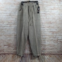 Style &amp; Co Women&#39;s Pants Sz 8 Beige Striped Linen Cotton Blend Comfort T... - £12.58 GBP