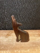 Vintage Carved Coyote Miniature Pendant Charm approx 2.25&quot; - $6.71