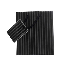 Ozcorp Pinstripe Gift Bag Small (Black &amp; Silver) - £23.69 GBP