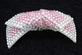 SPARKLE PINK SILVER RHINESTONE butterfly HAIR CLIP/CLAW - $6.50
