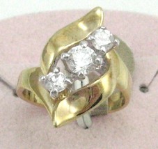 Vintage Estate 18kt G.F. 3 Pecs C.Z Cocktail Ring Sz 6-8-9 - £11.73 GBP