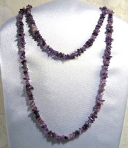 36&quot;Genuine Gemstone Rich Purple Amethyst Nuggets/Chips Necklace Bracelet Anklace - £10.21 GBP