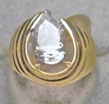 Vintage Anti. 18KT G.F. Large C.Z PARTY/COCKTAIL Ring Sz 7-8 - £11.70 GBP