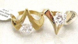 Antique 18K GF 8mm CZ diamond simulants set in V band COCKTAIL RING size 6 - £1,951.87 GBP