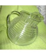 Depression Glass - Pitcher-Manhatten/ Horizontal Ribbed-Clear-Anchor Hoc... - £24.23 GBP