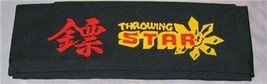  collectible NINJA HEAD BAND black cotton yellow  THROWING STAR NEW 42&quot; L - £3.92 GBP