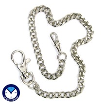 Silver Color Pocket Watch Albert Chain for Men with Big Lobster Swivel C... - $18.34