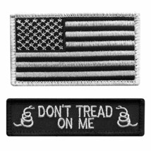 Don&#39;t Tread on Me Subdued USA Flag Tactical Patch [2pc Bundle-Hook - D1F1] - £7.92 GBP