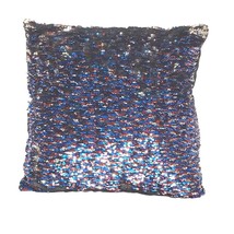 Sparkle Flip Sequin Pillow Rainbow Multicolor Silver Plush Black Reversi... - $13.85