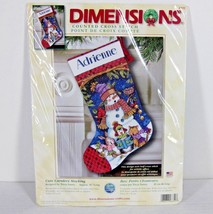 DIMENSIONS 8751 &quot;CUTE CAROLERS STOCKING&quot; COUNTED CROSS STITCH KIT USA 16... - £24.70 GBP