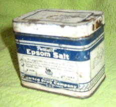 Tin - Puretest Epsom Salts-Vintage-United Drug Co.-1940's - $10.00