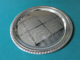 ROUND SILVERPLATE IRONWARE USA TRAY 12&quot;  [*MET2] - £35.20 GBP