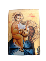3 1/4&quot; St. Christopher Patron of Driving Fridge Magnet Glazed Greek Icon... - £3.98 GBP
