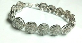 6 CT Brillant Coupe Moissanite Tennis Bracelet 14K Plaqué or Blanc Argent 19.1cm - $205.68