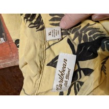 Caribbean Mens Size XL X-Large Hawaiian Shirt short sleeve Textured Yellow - £7.80 GBP
