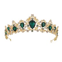Baroque Vintage Gold Color Red Green Crystal Bridal Jewelry Sets Choker Necklace - £33.04 GBP