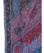 Sacred Threads Blue Pink Red Multicolor Viscose Scarf Boho Paisley 62&quot; x... - £22.27 GBP