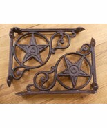 8 Cast Iron Star Brackets Garden Braces Shelf Bracket RUSTIC Corbels Mantle - $63.99