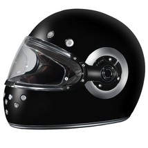 Daytona DOT Approved Helmet Hi Gloss Black Chrome Accents Motorcycle Helmet - £100.05 GBP